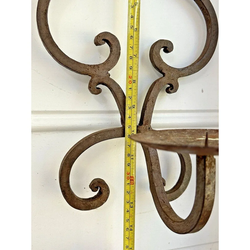 Vintage HEAVY Metal Candle Wall Sconce - 2 Available